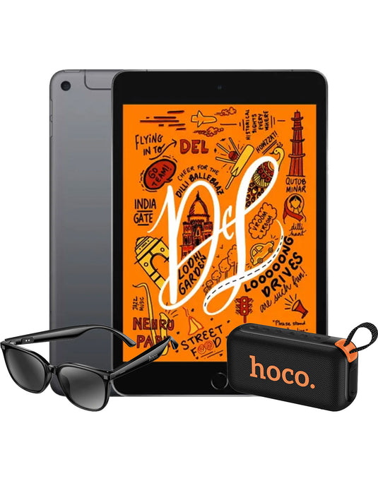 Apple iPad Mini 5 (2019) 64GB Wifi Only - Space Grey (Good-Refurbished) + Sunglasses (DI87 Max) + Bluetooth Speaker (HC32) (Bundle Deal)