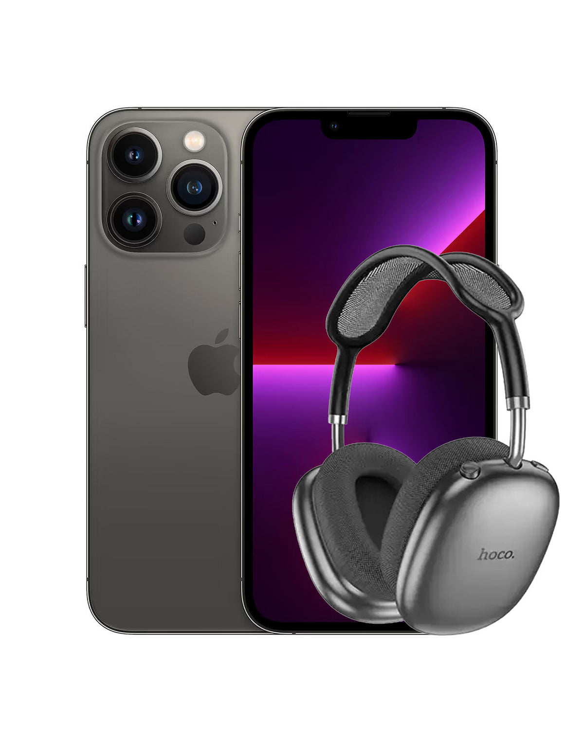 Apple iPhone 13 Pro Max 128GB 5G - Graphite (Very Good Pre-Owned) + Bluetooth Headset Hoco W55 Plus (Bundle Deal)