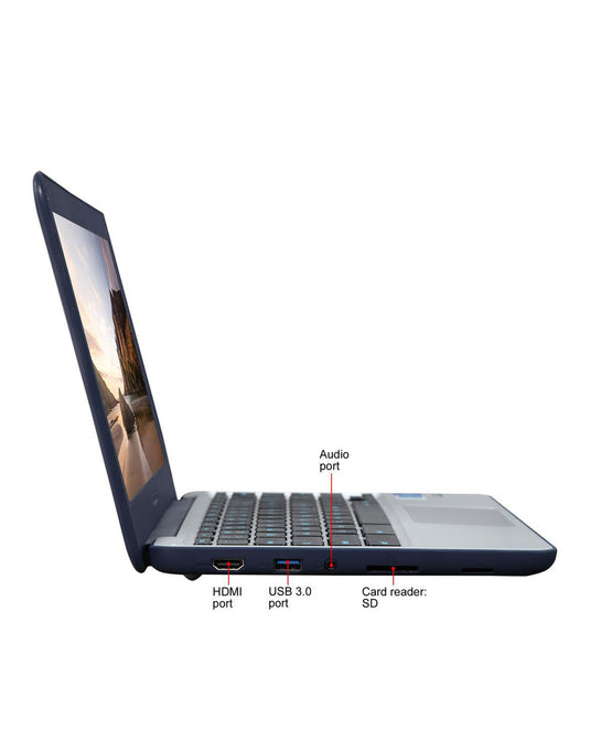 Side View of Asus Chromebook C202S 12-inch 4GB 16GB