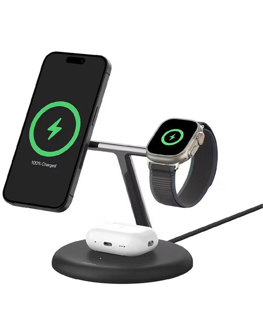 Belkin Boost Charge Pro 3-in-1 Wireless Charging Stand - Black