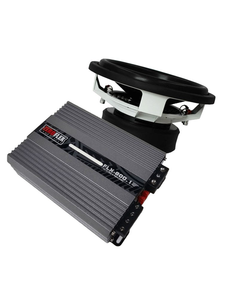 Zeroflex TKO-12 12" 1000 RMS Subwoofer + FLX800.1 1 X 800W @ 1 ohm Mono Amplifier With Bass Controller (Bundle Deal)