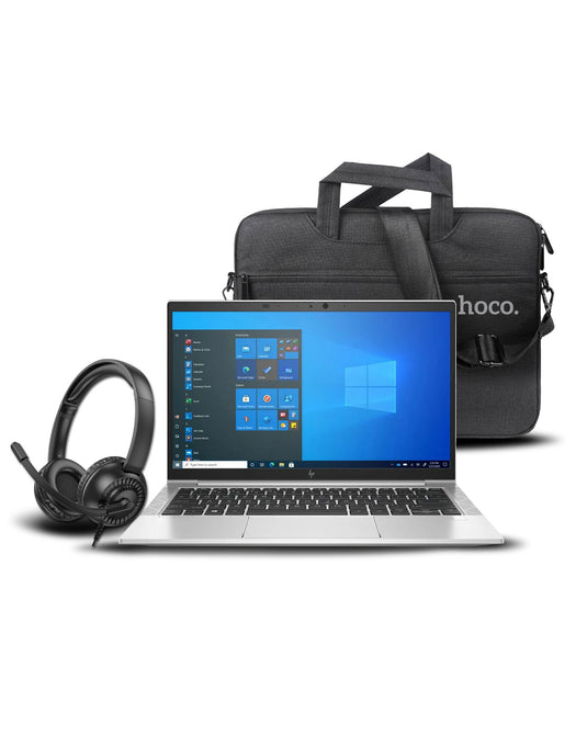 HP EliteBook 830 G8 13.3-inch i5 11th Gen 16GB 256GB @2.60GHz Windows 11 Pro Laptop - Silver (Very Good Pre-Owned) + Laptop Bag + Headset (W112) (Bundle Deal)