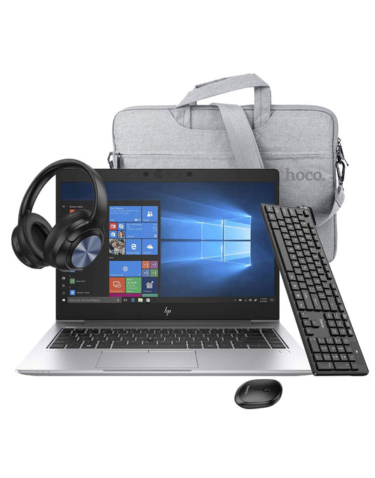 HP Elitebook 840 G6 14-inch i5 8th Gen 16GB 256GB @ 1.60GHz W11P Touch Screen Laptop (Very Good Pre-Owned) + Keyboard + Mouse Set (GM17) + Laptop Bag + Hoco Headset (W54) (Bundle Deal)