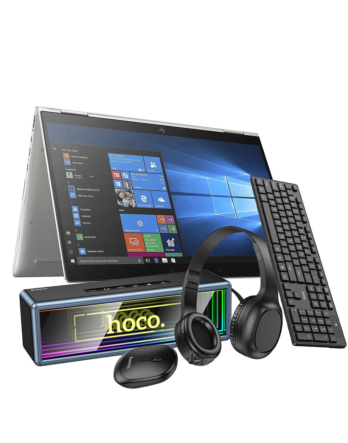 HP Elitebook X360 1030 G4 13.3-inch i5 8th Gen 16GB 256GB @1.60GHz Windows 11 Pro 2 in 1 Touch Screen Laptop - Silver (Very Good Pre-Owned) + Bluetooth Speaker (HC40) + Keyboard + Mouse Set (GM17) + Headset W46 (Bundle Deal)
