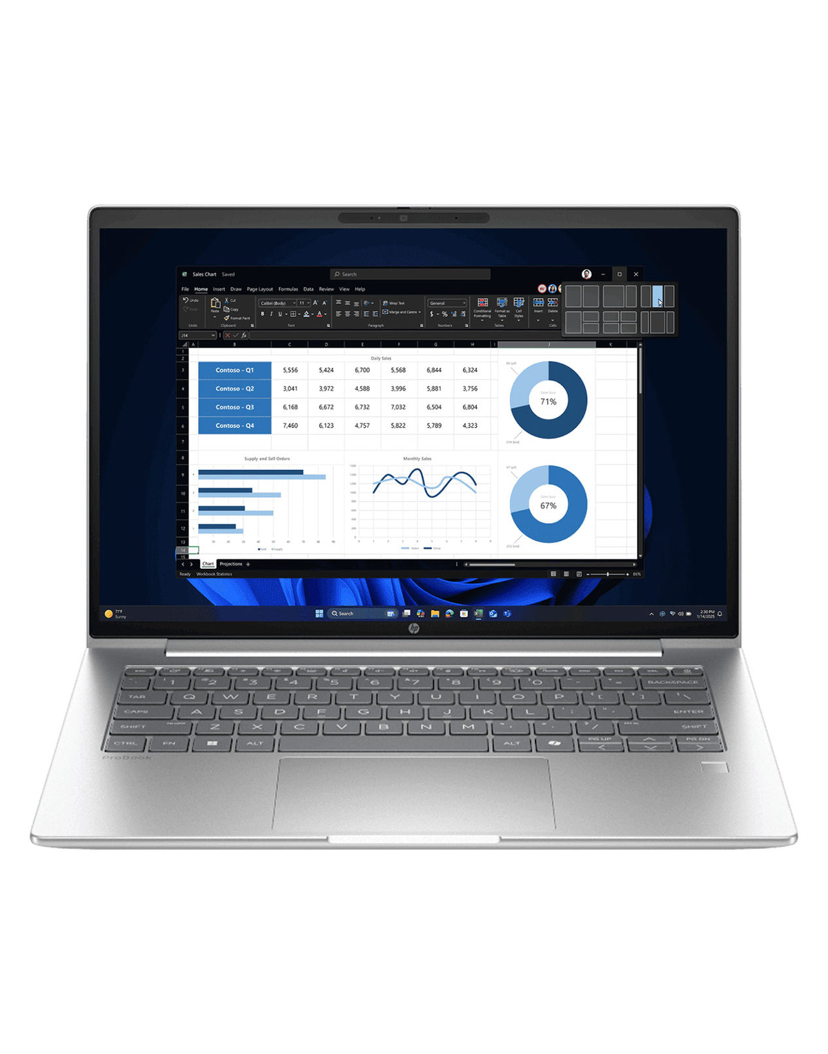 HP ProBook 4 G1i 14-inch Ultra 5 16GB 512GB @4.80GHz Windows 11 Pro - Silver