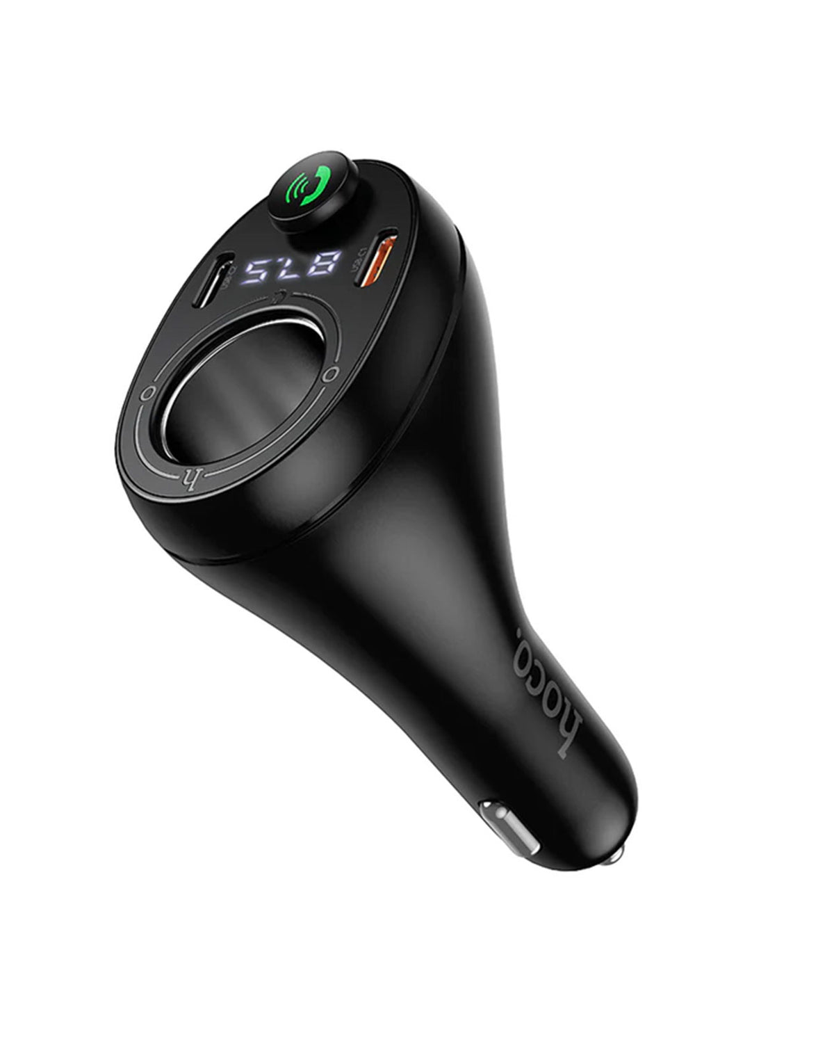Hoco 120W FM Car Kit with PD+QC, Cigarette Lighter Hub, LED Display (E88)
