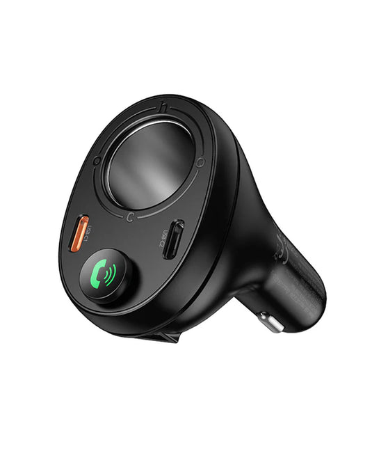 Hoco 120W FM Car Kit with PD+QC, Cigarette Lighter Hub, LED Display (E88)