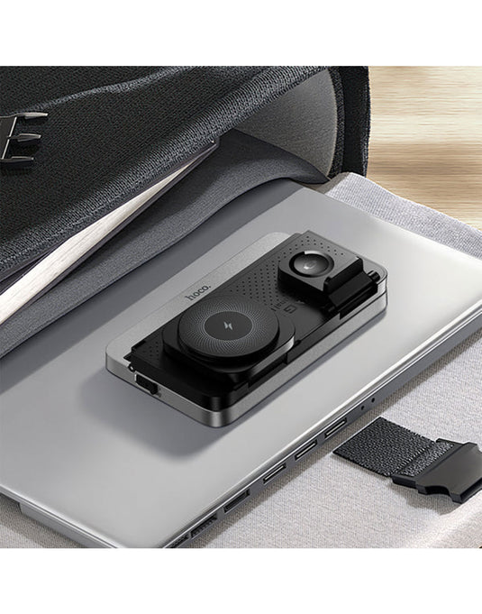 Hoco 15W 4-in-1 Magnetic Wireless Fast Charger, With Alarm Clock, Ambient Lighting, Compact Foldable Design (DWQ03)