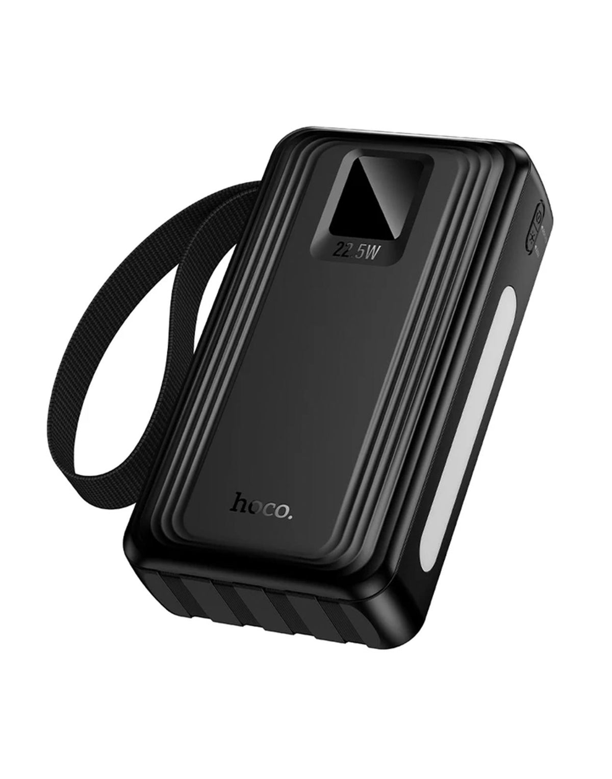 Hoco 22.5W PD+QC Power Bank with 4 Built-in Cables, Digital Display, 2x LED Lights (20000mAh) (J173) - Black