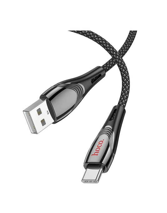 Hoco 27W Nylon Braided Metallic USB Cable - Lightning to Type C (U133)