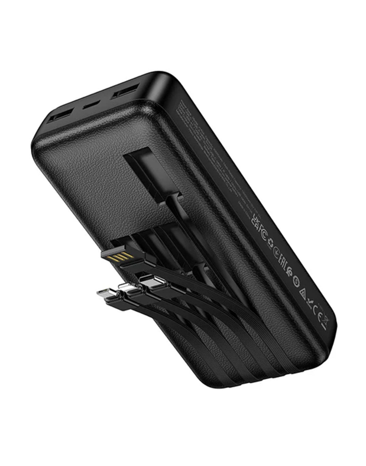 Hoco 2A Power Bank 2 Inputs, 5 Outputs, 4 Built-in Cables (20000mAh) (J163A)