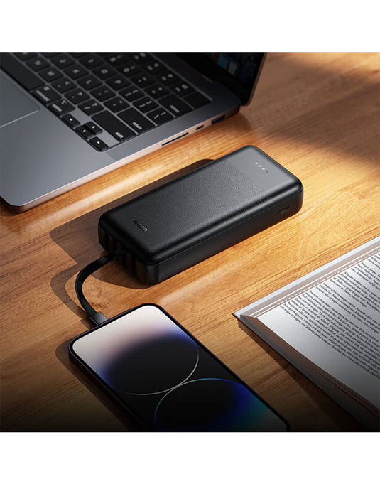 Hoco 2A Power Bank 2 Inputs, 5 Outputs, 4 Built-in Cables (20000mAh) (J163A)