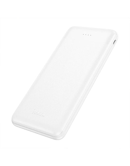 Hoco 2A Ultra Thin Power Bank with Dual Input & Output, LED Indicator (10000mAh) (J153) - White (Brand New)