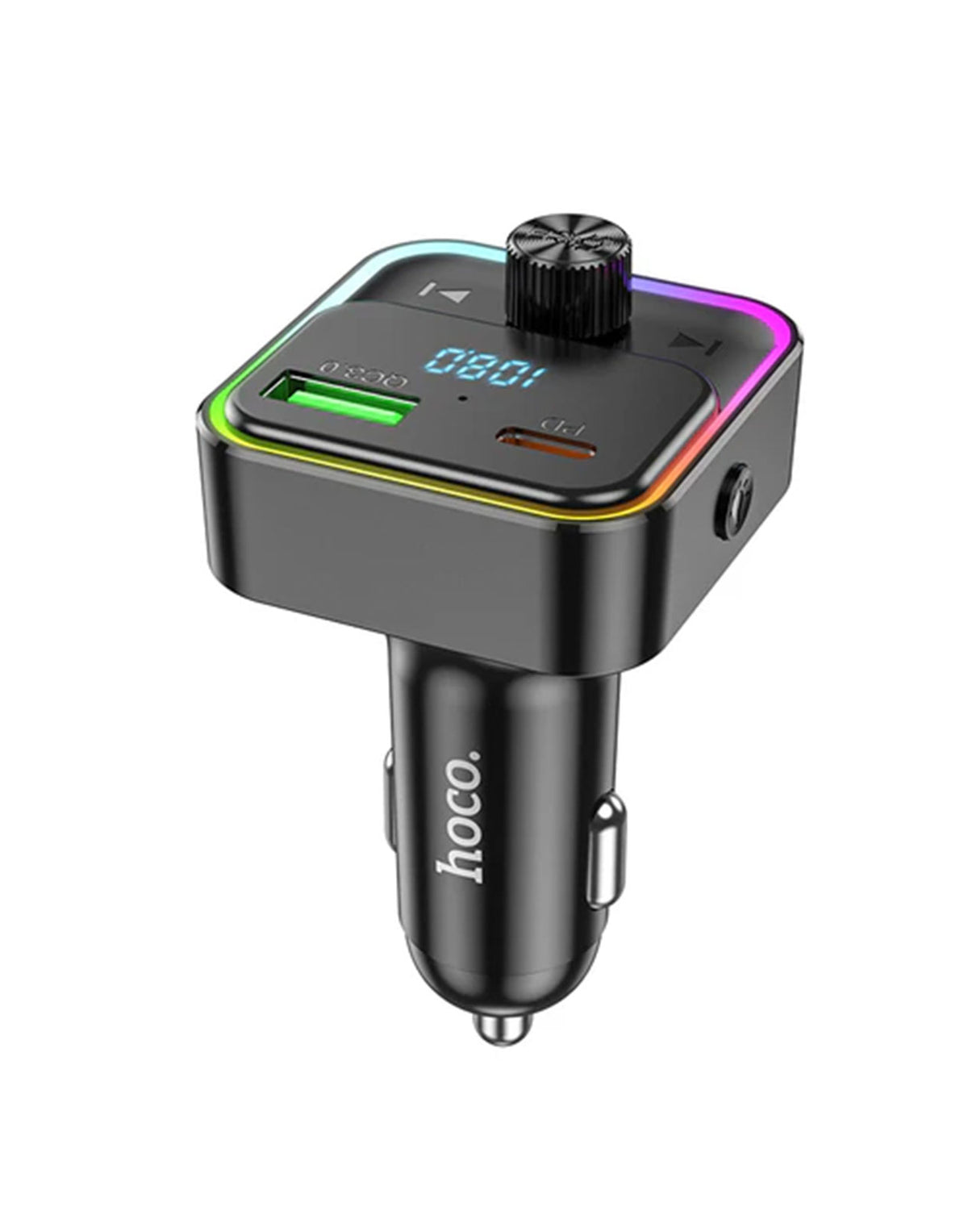 Hoco 30W FM Car Kit with PD+QC RGB Light (E81)