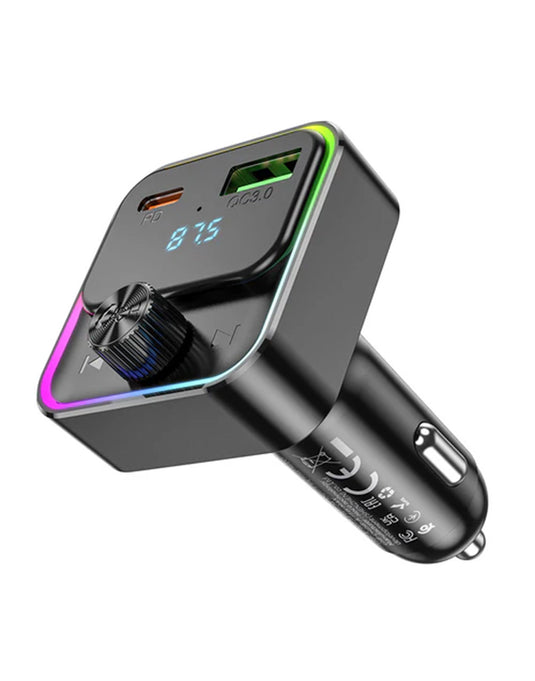 Hoco 30W FM Car Kit with PD+QC RGB Light (E81)