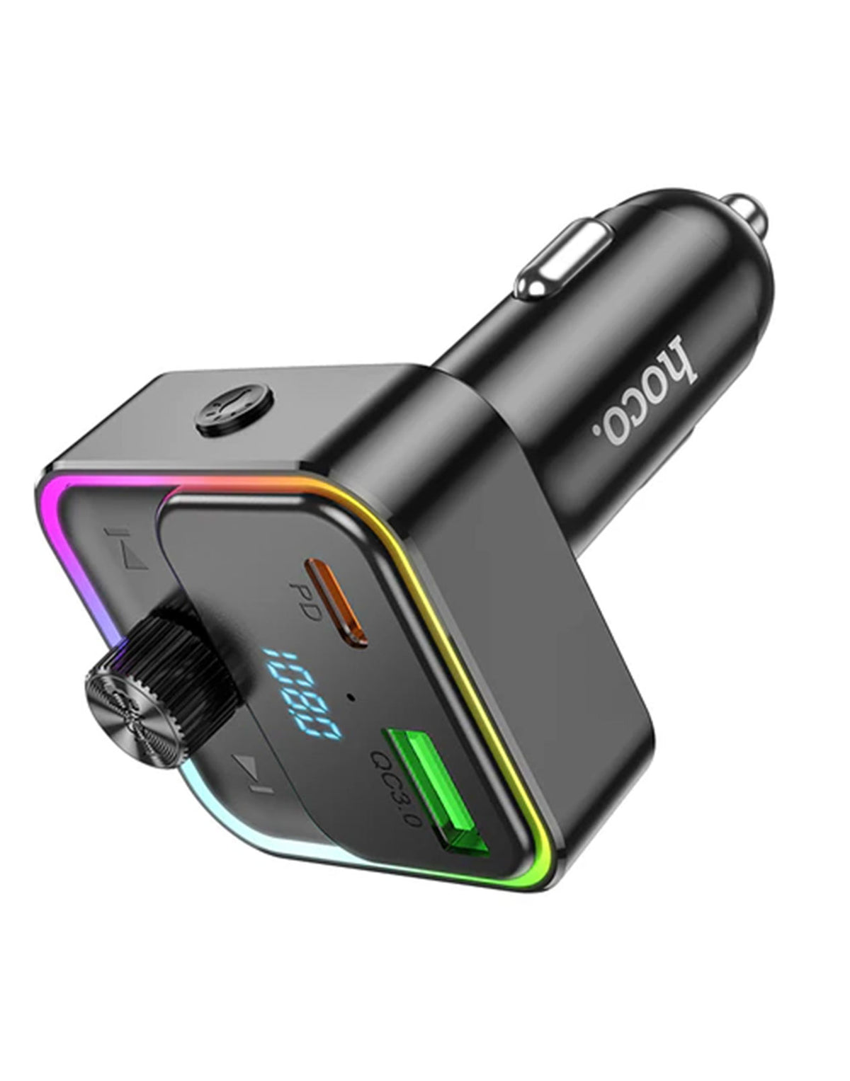 Hoco 30W FM Car Kit with PD+QC RGB Light (E81)