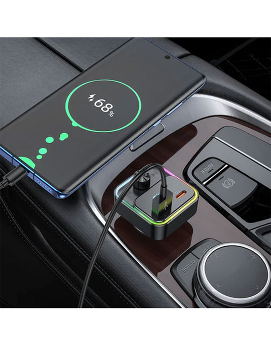 Hoco 30W FM Car Kit with PD+QC RGB Light (E81)