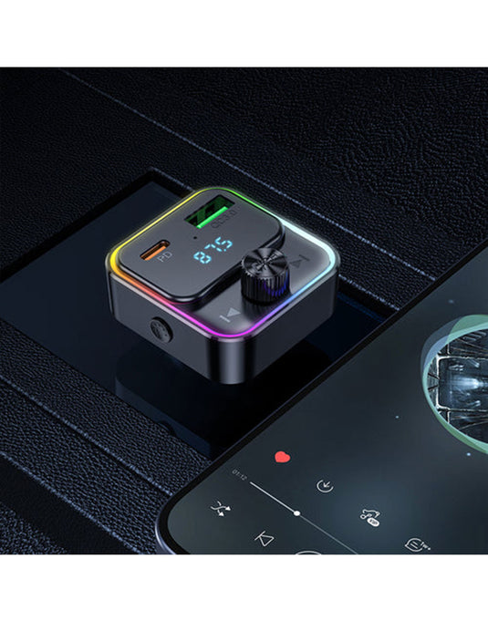 Hoco 30W FM Car Kit with PD+QC RGB Light (E81)