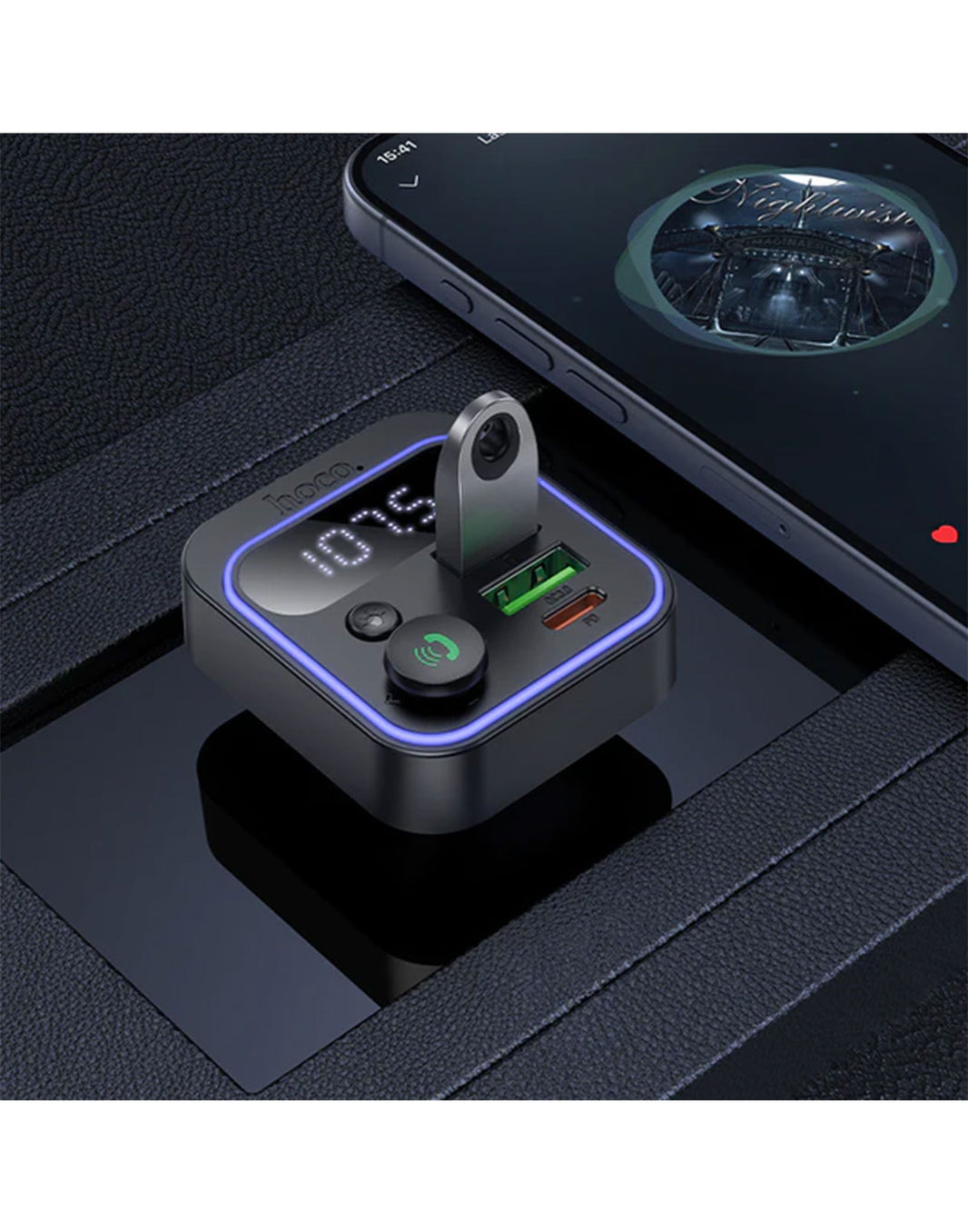 Hoco 30W FM Car Kit E85 with PD+QC & RGB Light | Best Price at TechCrazy