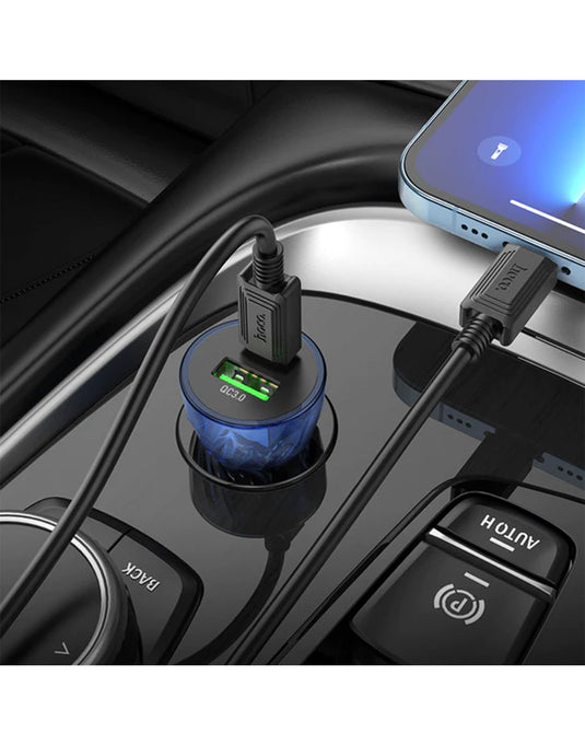 Hoco 30W PD+QC (USB A & C) Super Fast Car Charger (Z47A)