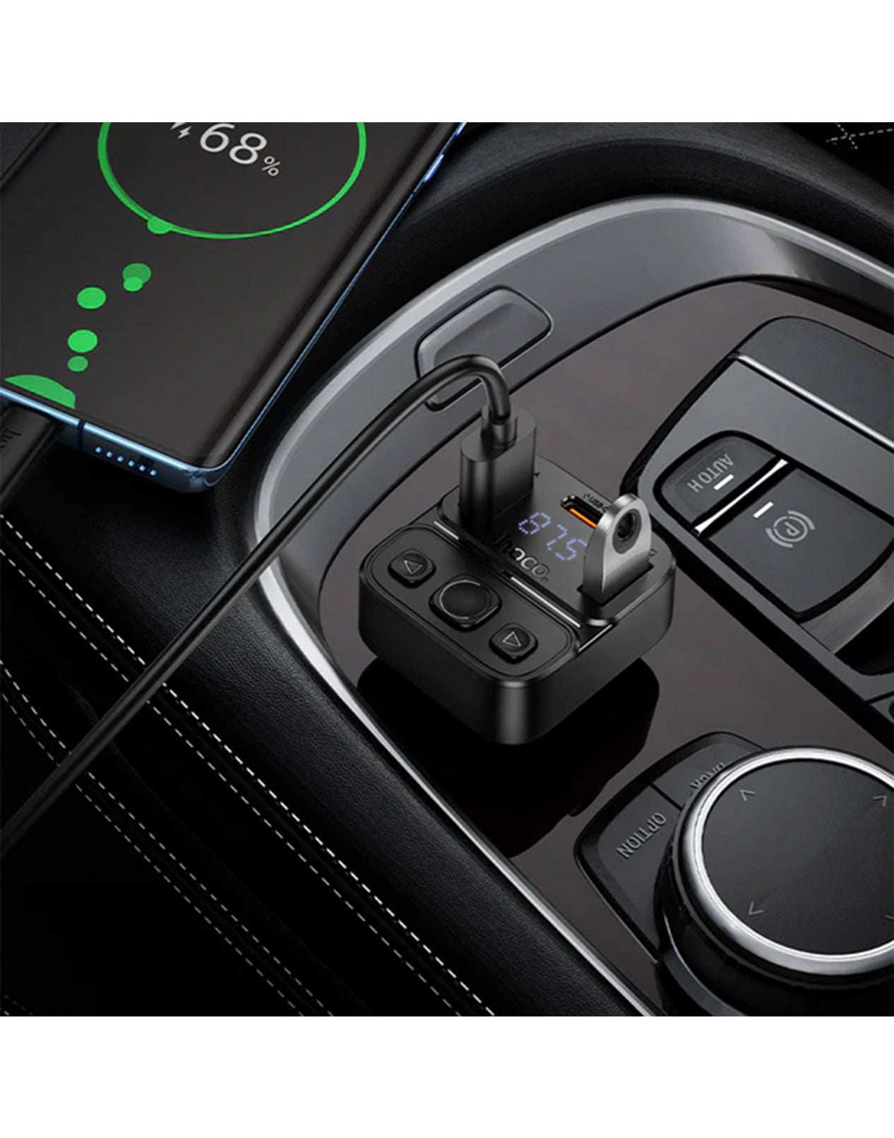 Hoco Car Hoco E87 FM Car Kit | 35W | PD + QC | LED Display | TechCrazy