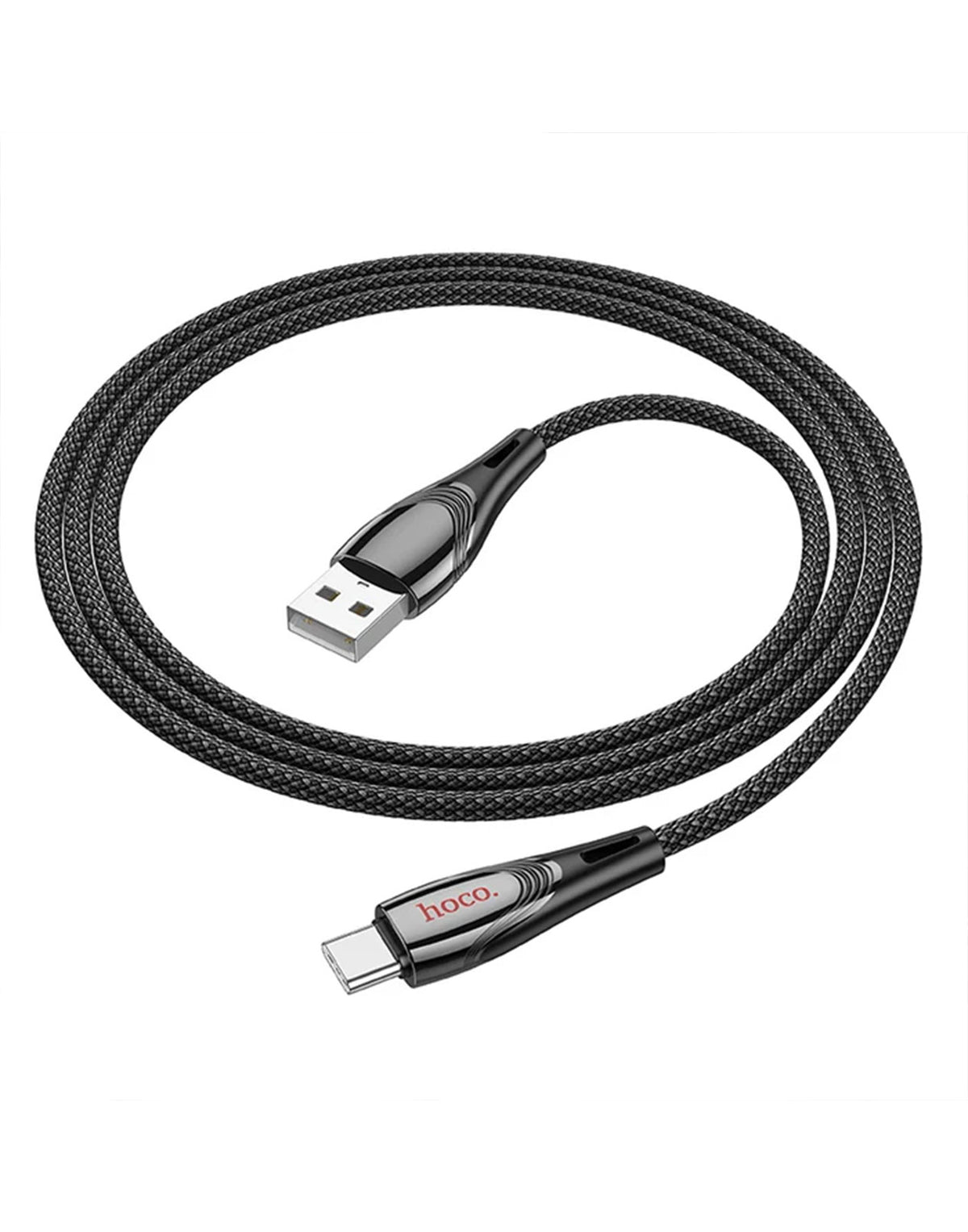 Hoco 3A Nylon Braided Metallic USB Cable - Type C (U133)