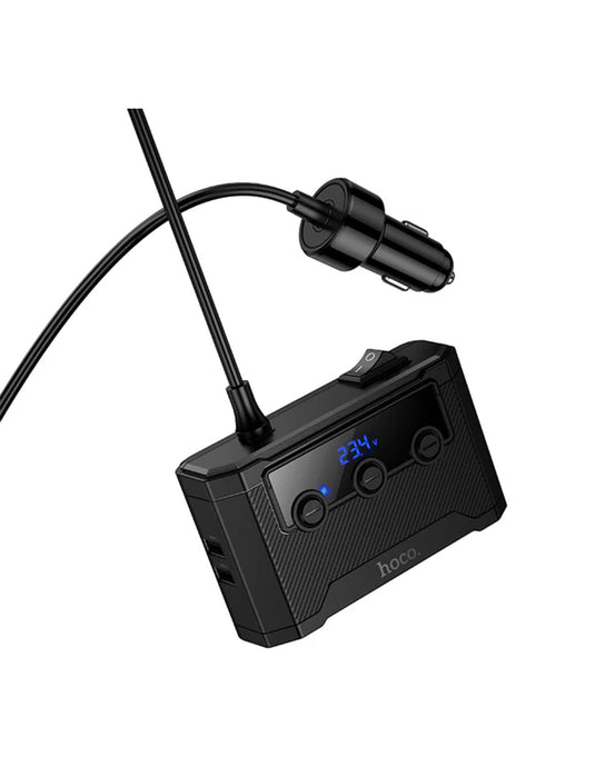 Hoco 3in1 240 Car Charger Hub - 2 USB C Ports (Z64)