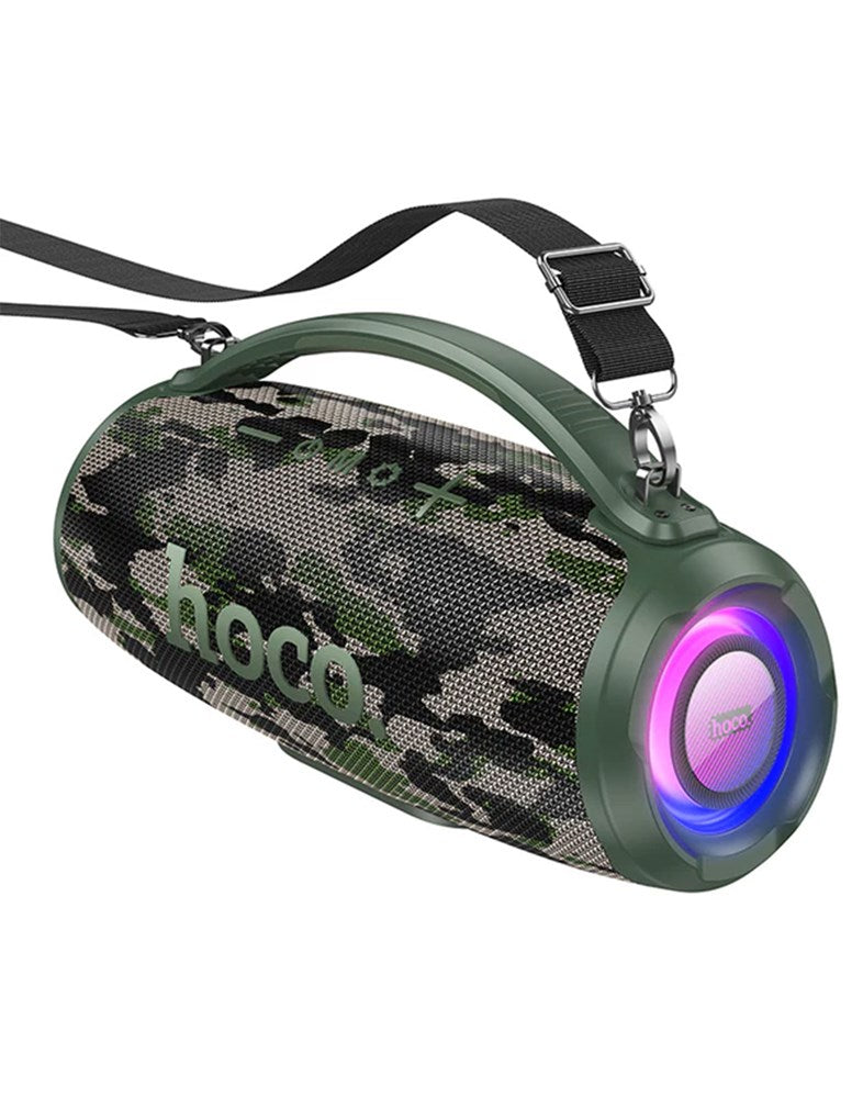 Hoco 40W High Power Bluetooth Speaker w/ FM, USB, MicroSD, Aux Multi Inputs (HA4) - Camo Green
