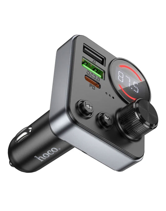 Hoco 48W FM Car Kit with PD+QC, LED Display, MicroSD Card Input (E86)