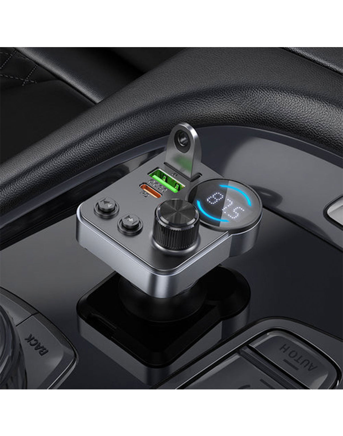 Hoco 48W FM Car Kit with PD+QC, LED Display, MicroSD Card Input (E86)
