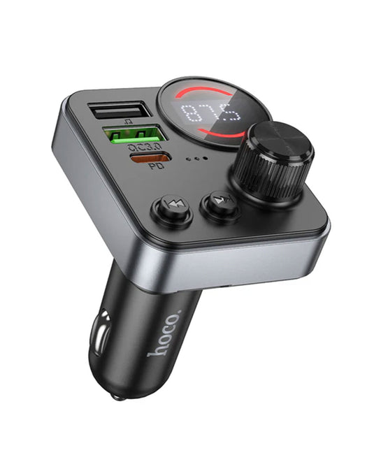 Hoco 48W FM Car Kit with PD+QC, LED Display, MicroSD Card Input (E86)