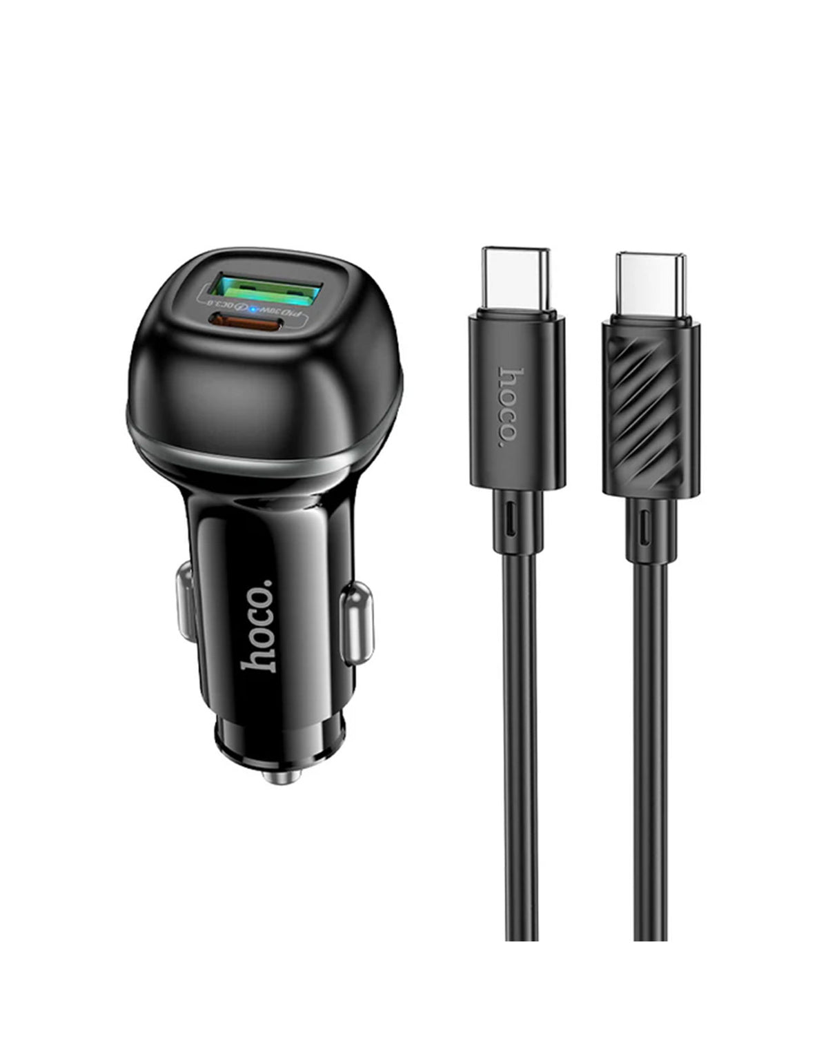 Hoco 48W PD+QC Super Fast Car Charger C-C Cable Included (Z58A)