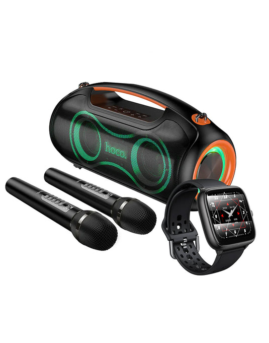 Hoco 600W Bluetooth Party Speaker (DS67) - Black (Brand New) + Hoco Smart Sports Watch (Y36)