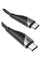 Hoco 60W PD Nylon Braided Super Fast Charging Cable - USB C to USB C (U95) 1.5 Meter - Black