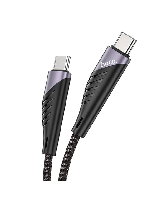Hoco 60W PD Nylon Braided Super Fast Charging Cable - USB C to USB C (U95) 1.5 Meter - Black
