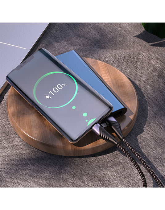 Hoco 60W PD Nylon Braided Super Fast Charging Cable - USB C to USB C (U95) 1.5 Meter - Black