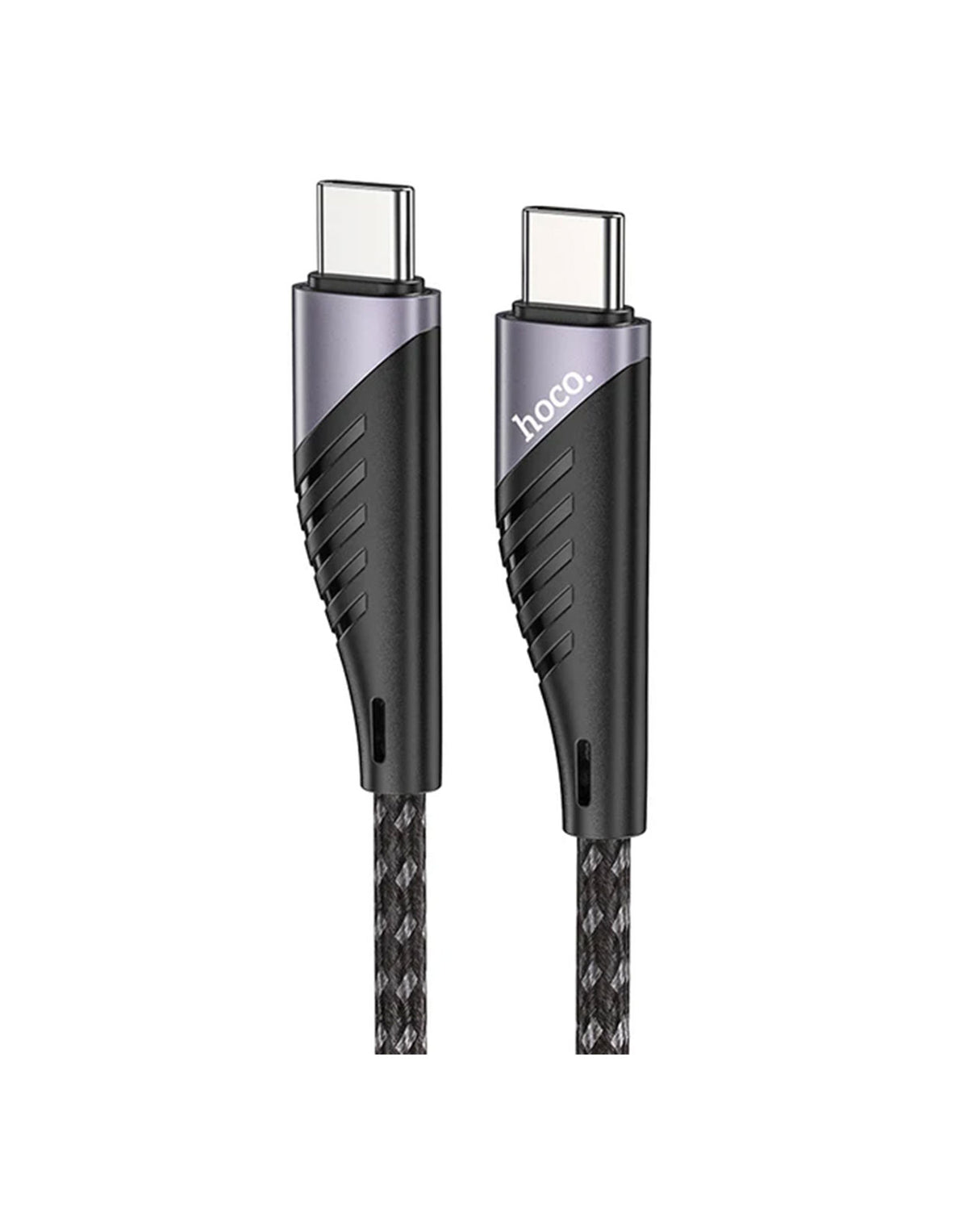 Hoco 60W PD Nylon Braided Super Fast Charging Cable - USB C to USB C (U95) 1.5 Meter - Black