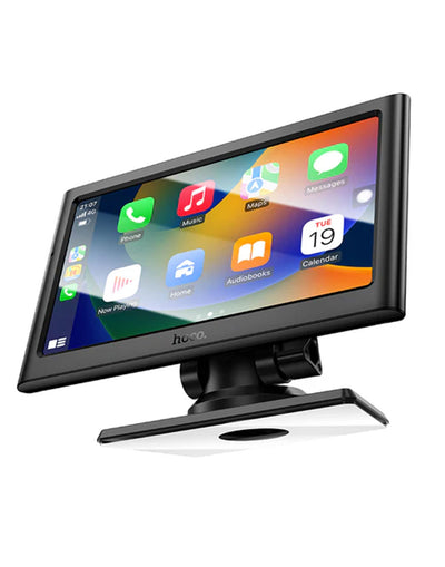 Hoco 7-inch Car Portable Screen w/ Wireless Apple Car Play, Wireless Android Auto, Screen Mirroring (HU2) - Black