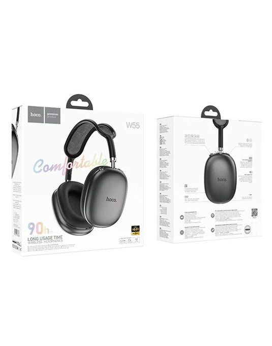 Hoco Bluetooth Headset 90 Hours Play/Talk Time (W55) - Black (Brand New)
