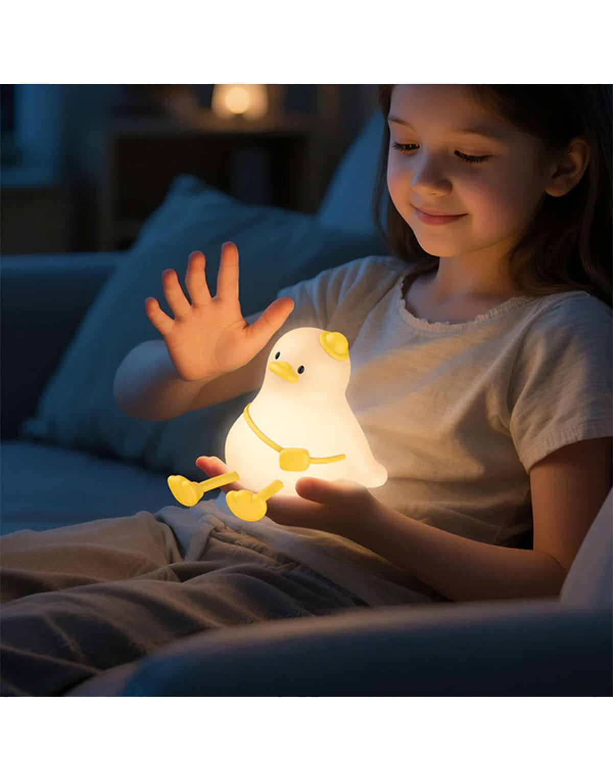 Hoco Cute Silicone Tap Control Night Light for Kids - Duck Designs (HX16)