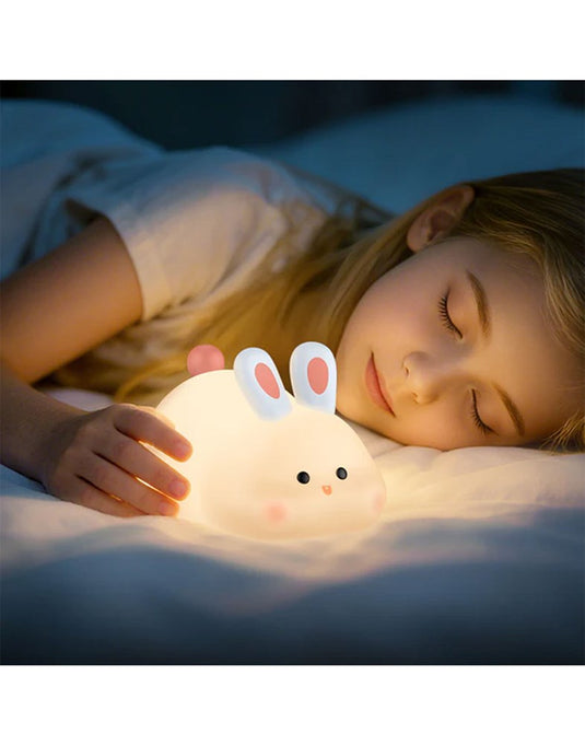 Hoco Cute Silicone Tap Control Night Light for Kids - Rabbit Designs (HX16)