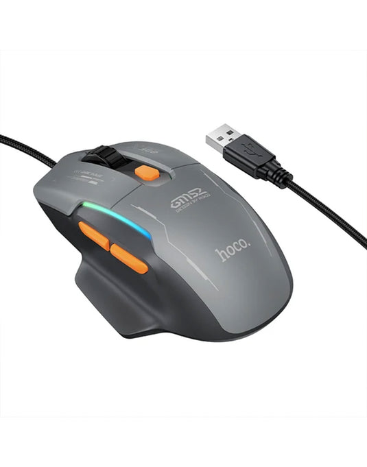 Hoco Ergonomic 6-Button Wired Gaming Mouse With LED Light, 12800 DPI (GM52)