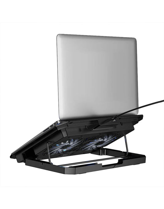 Hoco Ergonomic Laptop Stand with Cooling Fan for 12-17-inch Laptops (GA4) - Black