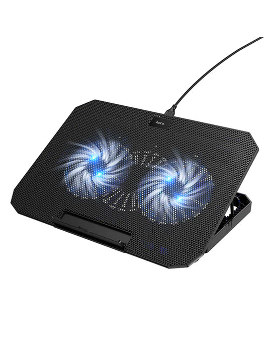 Hoco Ergonomic Laptop Stand with Cooling Fan for 12-17-inch Laptops (GA4) - Black