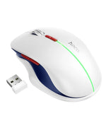 Hoco Ergonomic Wireless Mouse with Nano Receiver, LED Light, Dual Mode 2.4G + Bluetooth, Multi-Function Buttons (GM40) -White