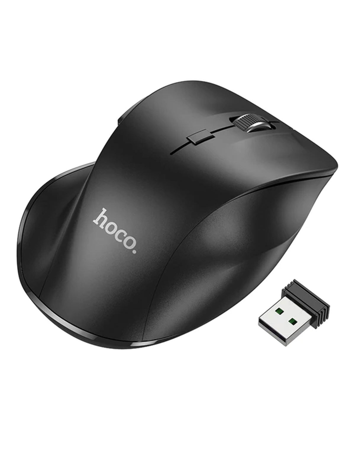 Hoco Ergonomic Wireless Mouse with Nano Receiver, Dual Mode 2.4G + Bluetooth, 3-Level Adjustable DPI (GM24)