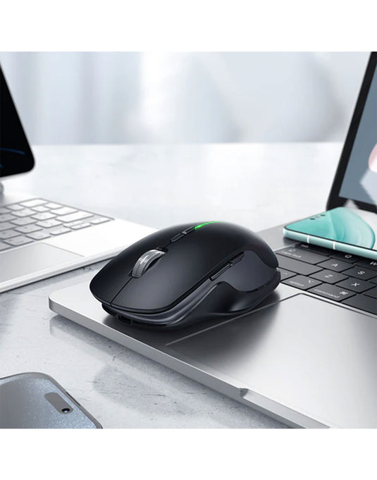 Hoco Ergonomic Wireless Mouse with Nano Receiver, LED Light, Dual Mode 2.4G + Bluetooth, Multi-Function Buttons (GM40)