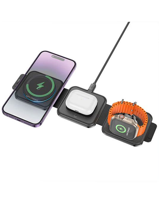 Hoco Foldable Wireless Fast Charger 15W 3-in-1  (CQ4)