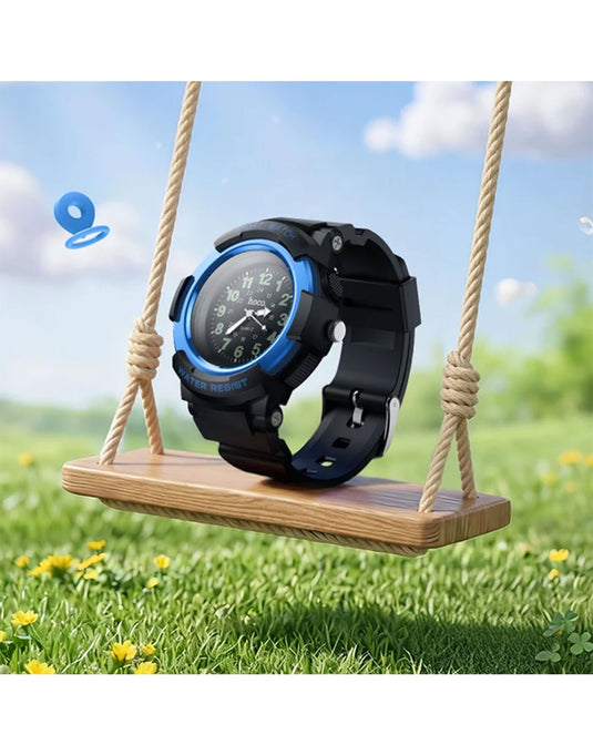 Hoco Kids Quartz Watch Built In Tracker For Apple Devices (E112) - Black