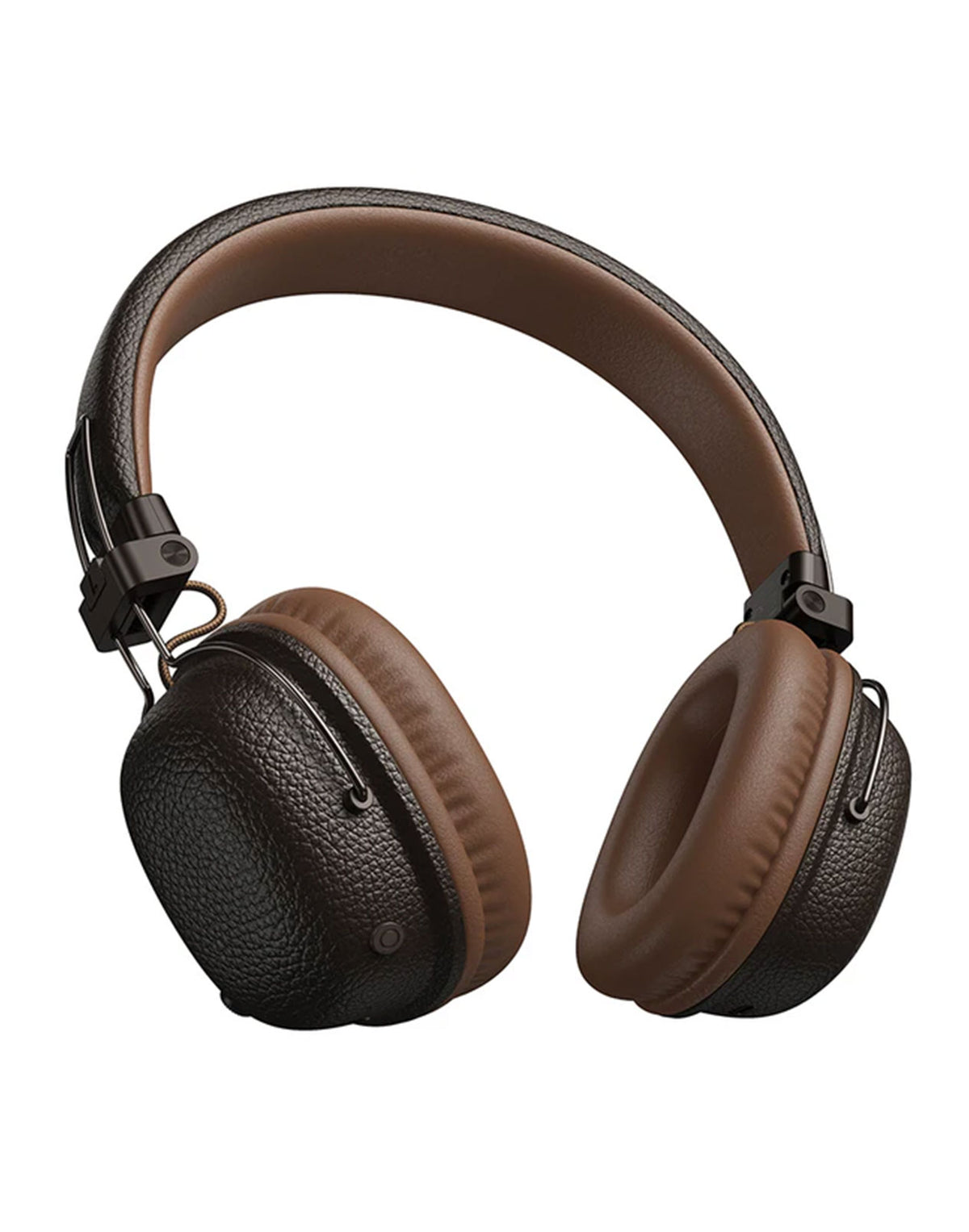 Hoco Leather Bluetooth Headset w/ 32 Hours, Air Soft Earmuff, Aux Input, Foldable Design (W64) - Brown (Brand New)